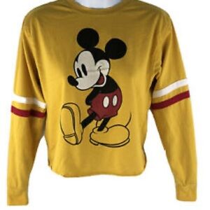 Disney Yellow Mickey Mouse Jersey Long Sleeve T Shirt